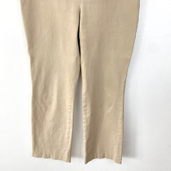 Soft Surroundings Pull On Chino Pants Women's Size 10 Tan High Rise Straight Leg - Picture 10 of 16